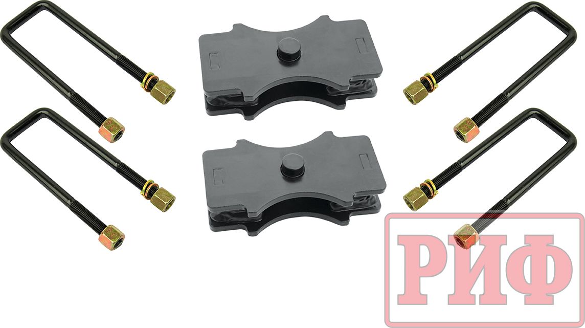 Комплект стремянок и проставок РИФ для лифта рессор на 30 мм для УАЗ Буханка 1965-2026. Артикул PRM-30-984