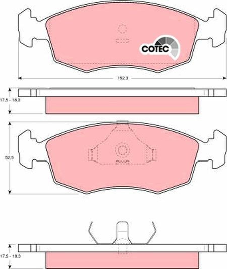Тормозные колодки TRW COTEC. Артикул GDB371