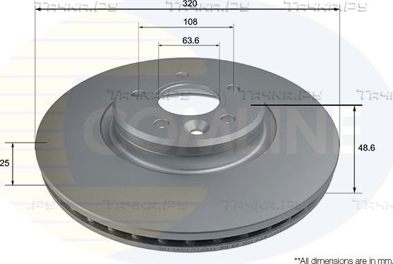 Тормозной диск Comline Comline передний для Ford Focus III 2012-2019. Артикул ADC2844V