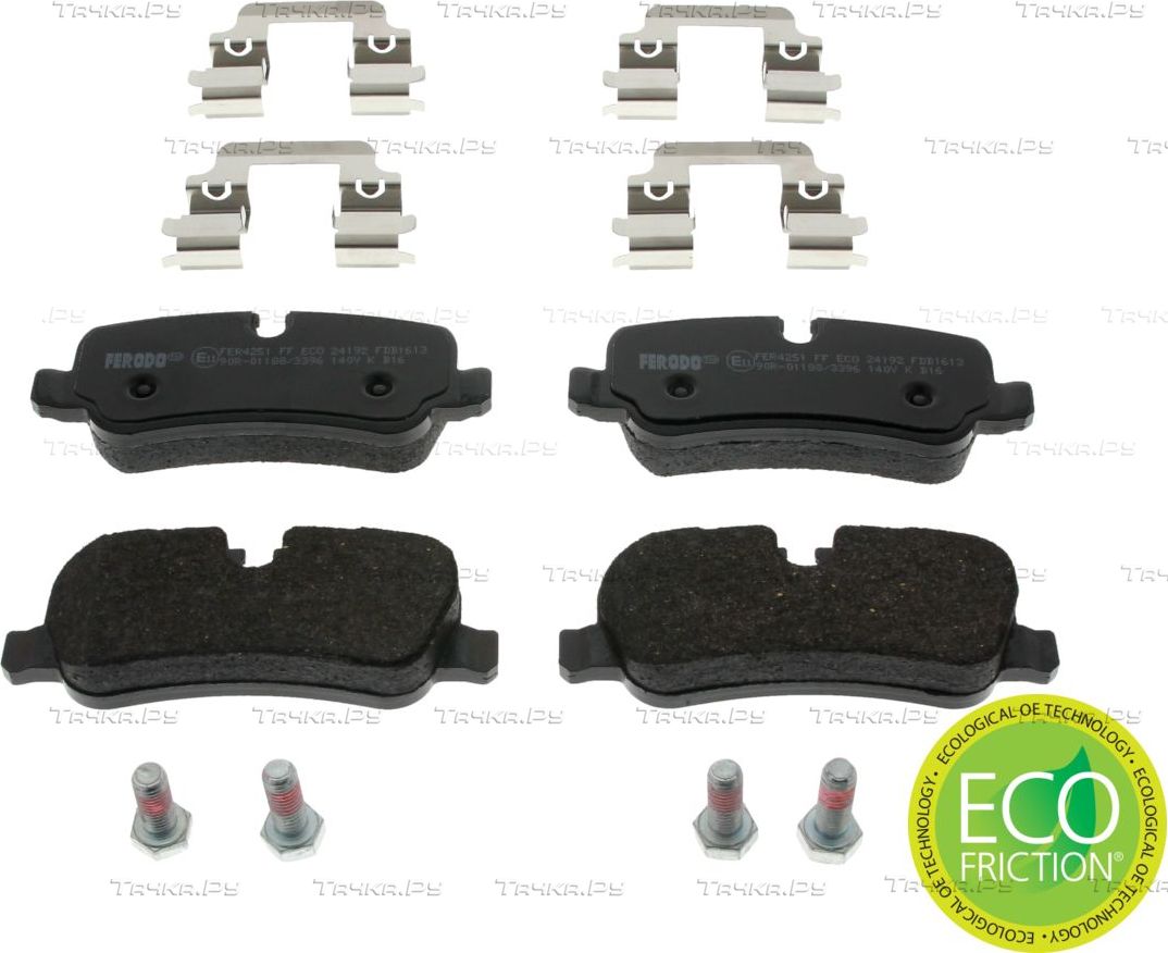 Тормозные колодки Ferodo Premier Eco Friction задние для Land Rover Discovery III 2004-2009. Артикул FDB1613