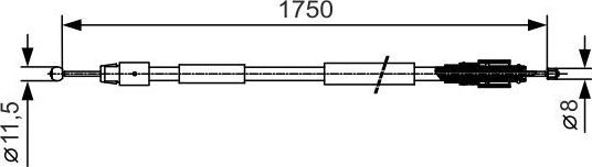 Трос ручника (тросик ручного тормоза) Bosch. Артикул 1 987 482 018