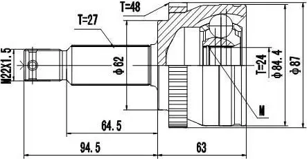Z87302R ZIKMAR Шрус Наружный. Артикул Z87302R