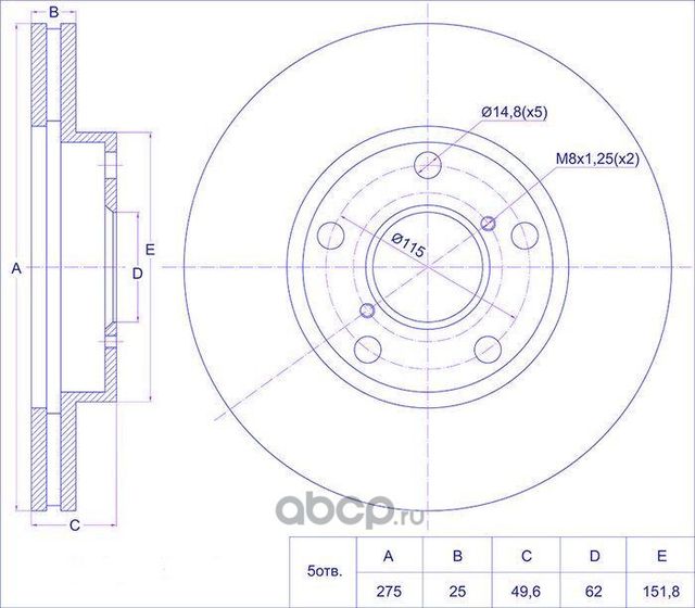 Диск тормозной (TI-Guar). Артикул TG4351242030