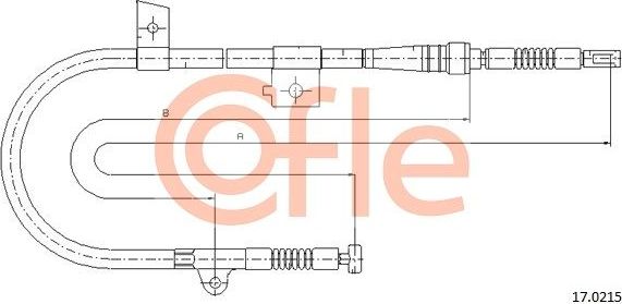 Трос ручника (тросик ручного тормоза) Cofle задний правый для Nissan Primera P10 1990-1998. Артикул 92.17.0215