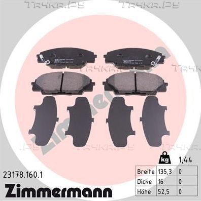 Тормозные колодки Zimmermann. Артикул 23178.160.1