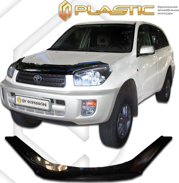 Дефлектор СА Пластик для капота (Classic черный) Toyota Rav4 2000-2006. Артикул 2010010100643