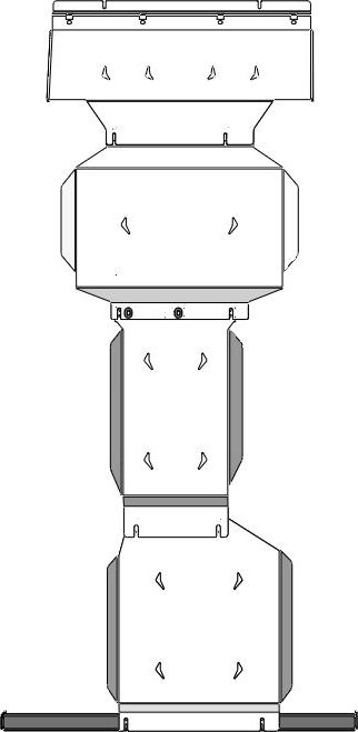 Защита алюминиевая АВС-Дизайн для картера, РК и КПП Dongfeng DF6 2022-2026. Артикул 52.02ABC