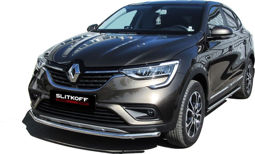 Защита Slitkoff переднего бампера D42 для Renault Arkana 2019-2026. Артикул RAR4WD002