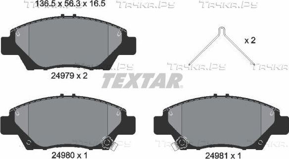 Тормозные колодки Textar. Артикул 2497901