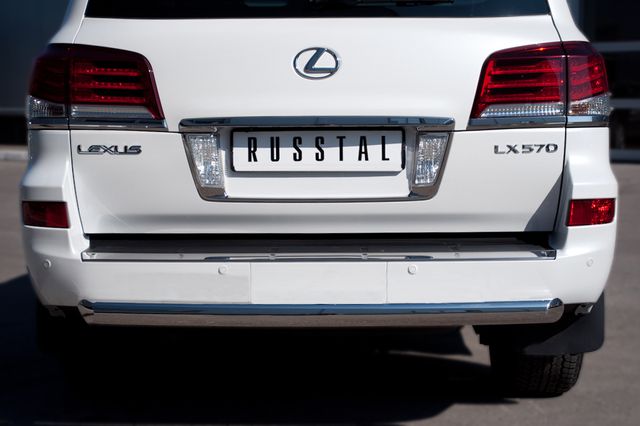 Защита RusStal заднего бампера d76 (дуга) для Lexus LX 570 2012-2024. Артикул LLXZ-000867