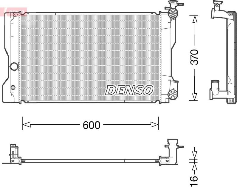Радиатор охлаждения двигателя Denso. Артикул DRM50091