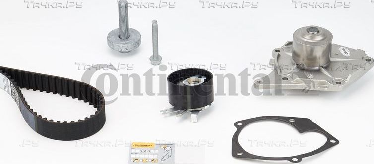 Помпа (водяной насос) с комплектом ремня ГРМ ContiTech для Nissan Almera N16 2003-2006. Артикул CT1035WP2