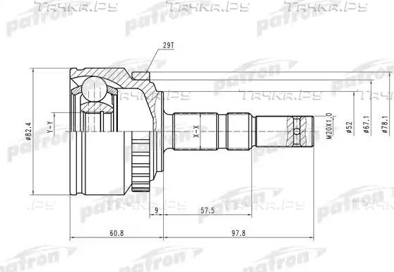 Шрус наружный (граната) Patron. Артикул PCV1451
