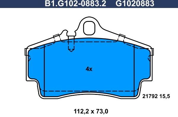 Тормозные колодки Galfer. Артикул B1.G102-0883.2
