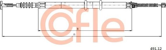 Трос ручника (тросик ручного тормоза) Cofle. Артикул 92.491.12