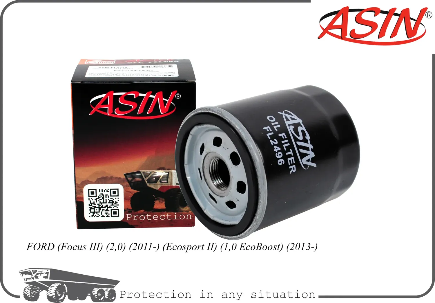 Фильтр масляный! Ford Mondeo 1.8 16V/2.0 16V 02>,Mazda 3 2.0 03 (Asin). Артикул ASINFL2496