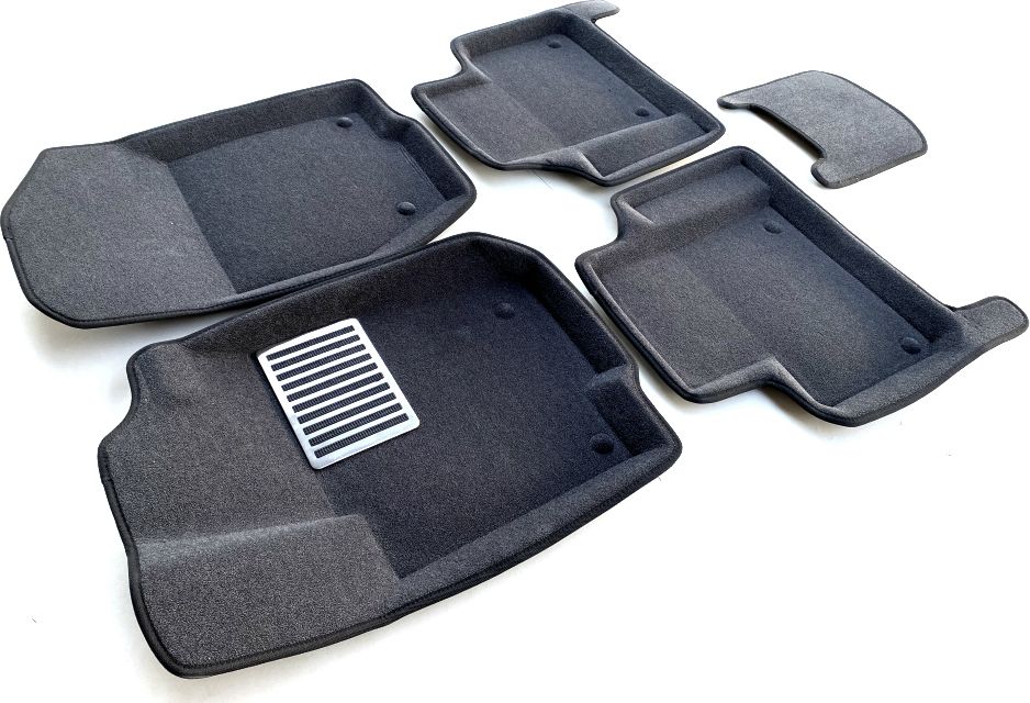 Коврики текстильные Euromat 3D Lux для салона Mercedes-Benz GL-Класс X166 2012-2019 Темно-серые. Артикул EM3D-003517G