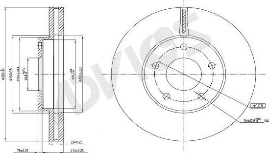 Тормозной диск Advics для Mazda B-series IV 1996-1999. Артикул B6F169B