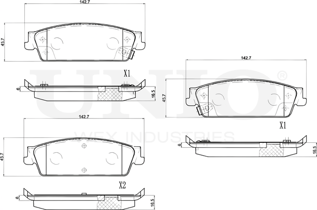 Колодки тормозные дисковые, комплект (Unio). Артикул BRP-20459