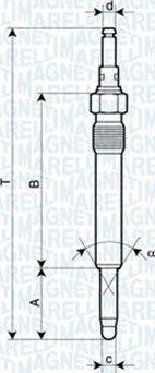 Свеча накаливания (накала) Magneti Marelli. Артикул 062900003304
