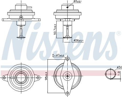 Клапан EGR (рециркуляции выхлопных газов) Nissens (алюминий) для Opel Zafira A 1999-2005. Артикул 98470