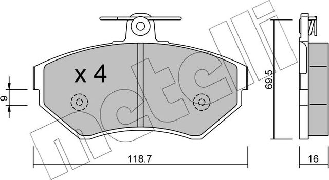 Тормозные колодки Metelli. Артикул 22-0215-1