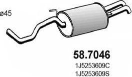 Глушитель (задняя часть) Asso. Артикул 58.7046