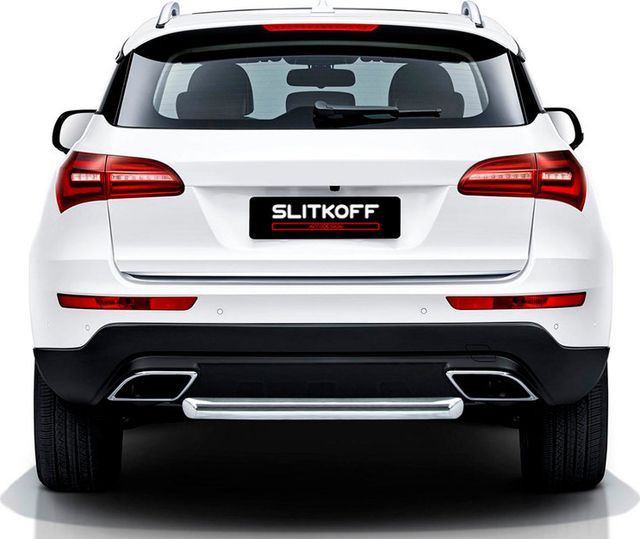 Защита Slitkoff заднего бампера d57 короткая для Zotye Coupa 2018-2026. Артикул ZOTCOP-008