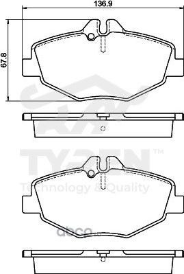 Дисковые тормозные колодки (Tyren). Артикул TYR1215381