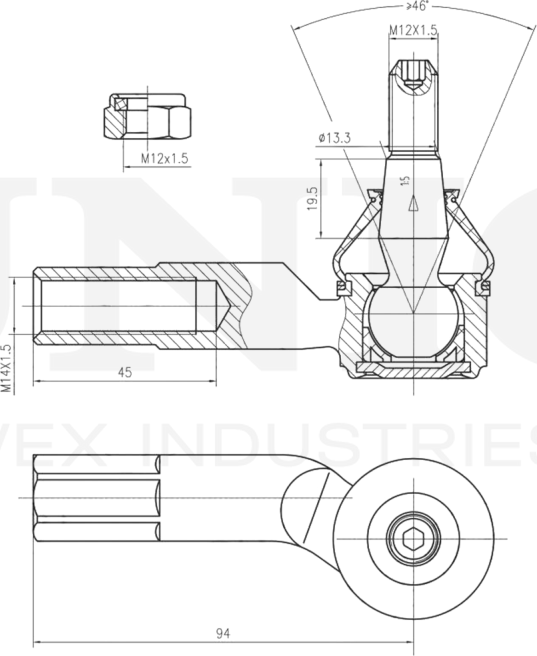 Наконечник рулевой тяги (Unio). Артикул SSP-10161
