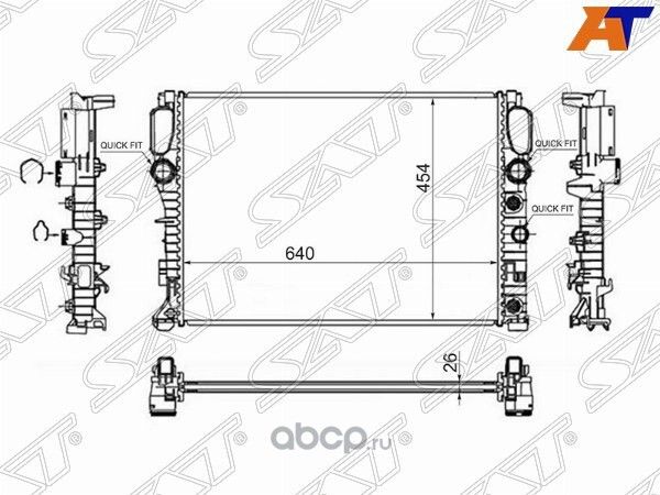 Радиатор MERCEDES E-CLASS W211 2.0/2.0D/2.2D/2.3/2.4/2.8/3.0/3.2/3.5 02-10/CLS-CLASS W219 2.8/3.5 04 SAT MB0011 SAT. Артикул MB0011