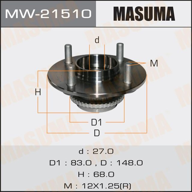 Ступица колеса с интегрированным подшипником Masuma. Артикул MW-21510