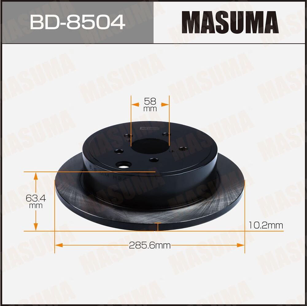 Диск тормозной MASUMA rear LEGACY B4, OUTBACK BR9, BMM [уп.2] Masuma. Артикул BD8504