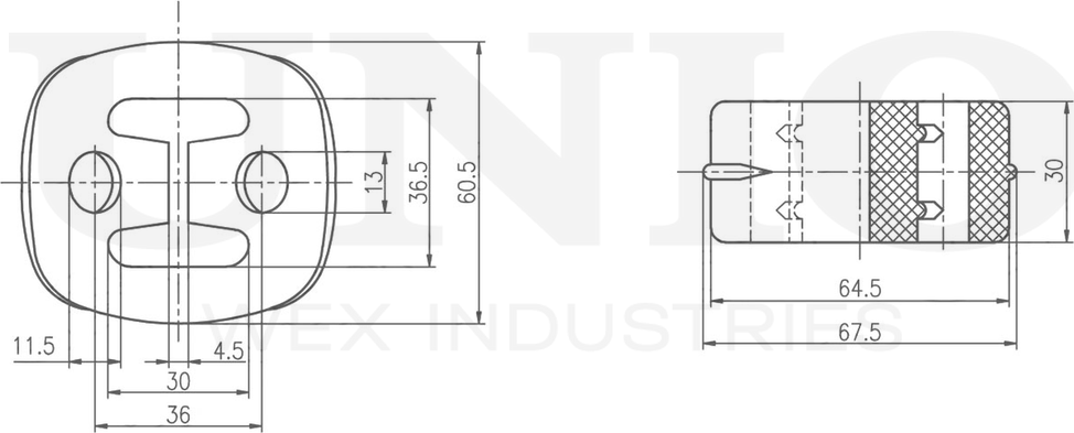 Крепление глушителя (Unio). Артикул RMP-12006