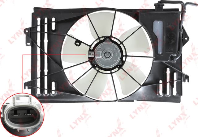 Вентилятор радиатора двигателя LYNXauto для Toyota Corolla E120, E130 2001-2008. Артикул RF-1009