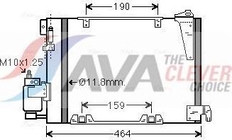 Радиатор кондиционера (конденсатор) AVA (алюминий). Артикул OLA5250D
