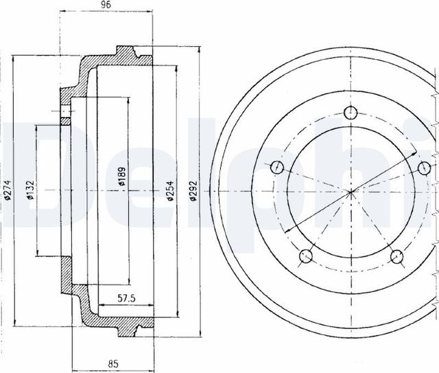 Тормозной барабан Delphi для Ford Transit IV 1985-1994. Артикул BF316