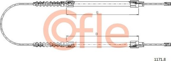 Трос ручника (тросик ручного тормоза) Cofle задний для Fiat Ducato II 1994-2002. Артикул 1171.8