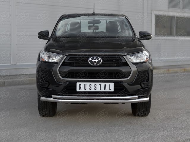 Защита RusStal переднего бампера d63 секции d42 секции для Toyota Hilux VIII 2020-2026. Артикул THZ-003494