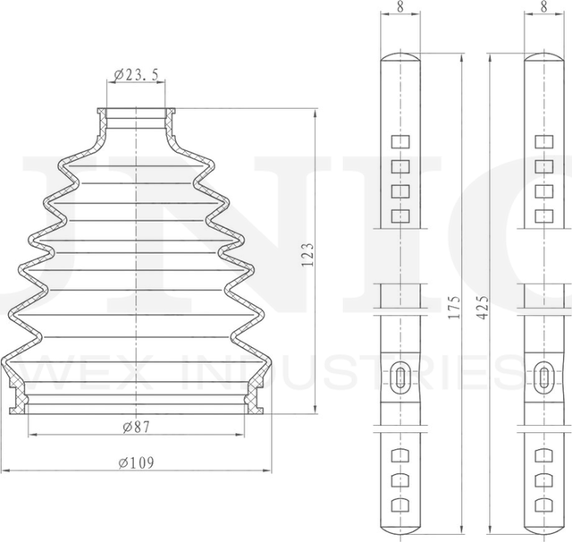 Пыльник ШРУС, комплект (Unio). Артикул DUC-30080K