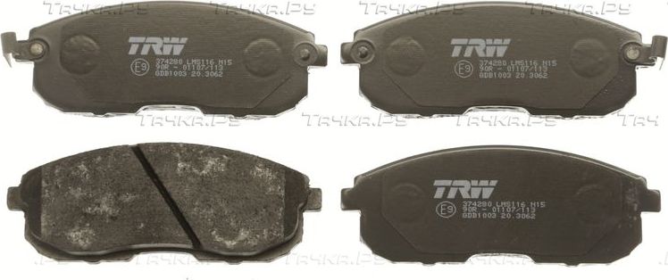 Тормозные колодки TRW COTEC передние для Nissan Maxima J30 1988-1991. Артикул GDB1003