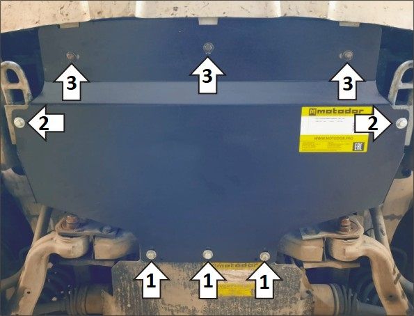 Защита Мотодор для радиатора Kia Mohave HM2 2019-2026. Артикул 11031