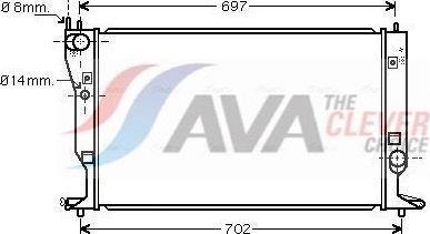 Радиатор охлаждения двигателя AVA для Toyota Corolla Verso I 2006-2009. Артикул TO2399