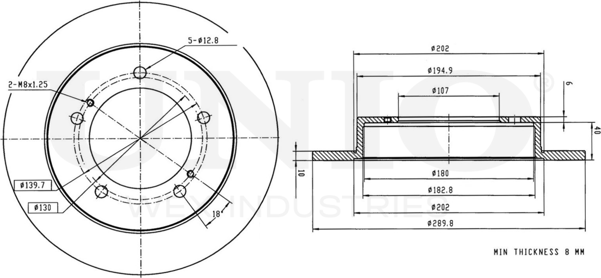 Диск тормозной (Unio). Артикул BRD-20545