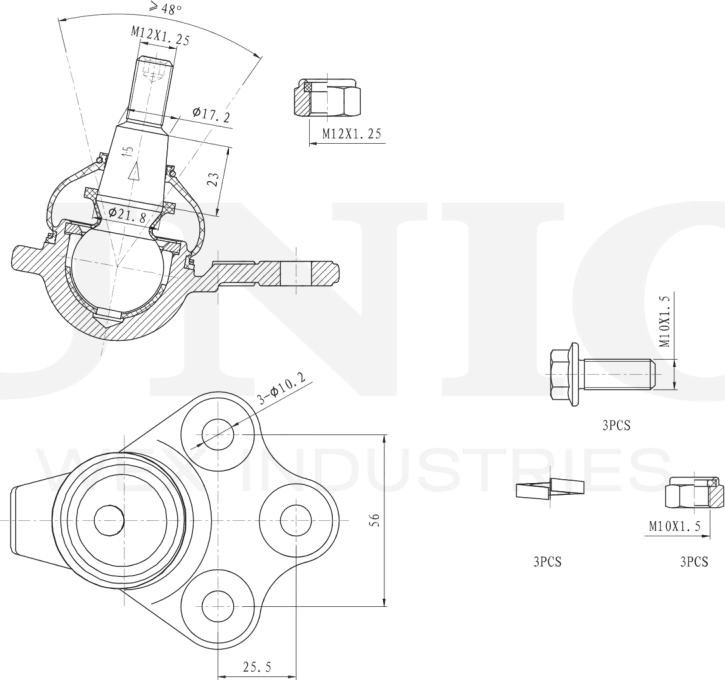 Опора шаровая (Unio). Артикул SSP-20114