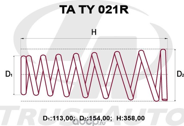 ПРУЖИНА ПОДВЕСКИ УСИЛЕННАЯ (Trustauto). Артикул TATY021R