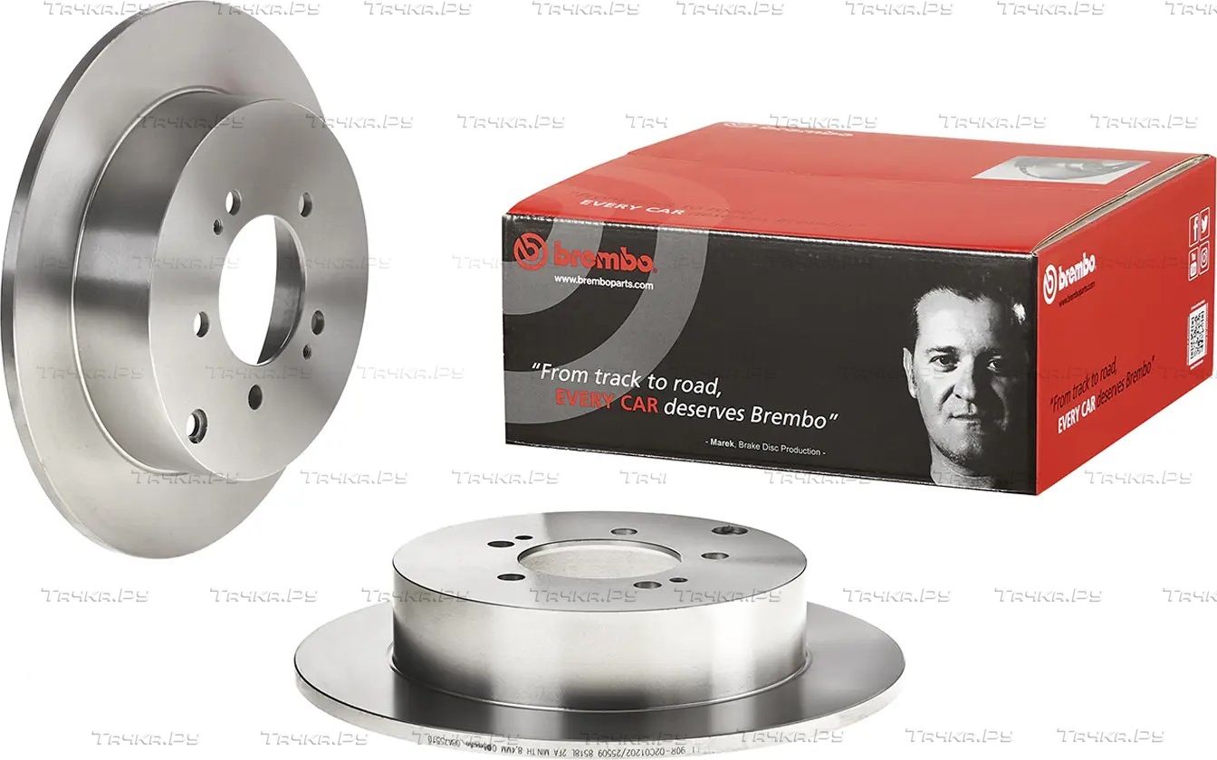 Тормозной диск Brembo PRIME LINE задний для Mitsubishi Lancer X 2007-2017. Артикул 08.A755.10