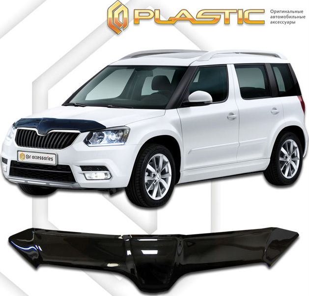 Дефлектор СА Пластик для капота (Classic черный) Skoda Yeti 2013-2026. Артикул 2010010109981