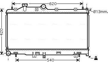 Радиатор охлаждения двигателя AVA. Артикул SU2097