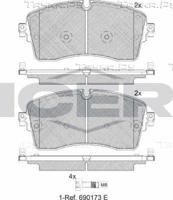 Тормозные колодки Icer передние для Land Rover Range Rover IV 2013-2026. Артикул 182335